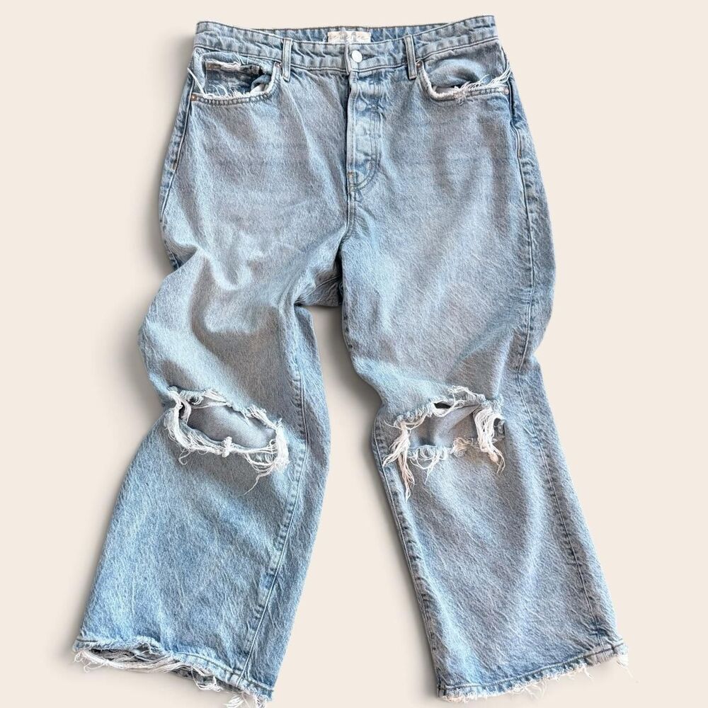 We The Free Distressed Wide Leg Jeans 31 Grunge Boho Y2K